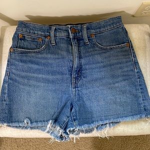 Denim high rise shorts